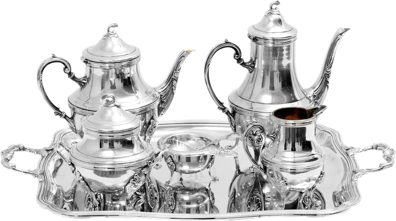 set de te de plata
